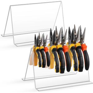 2 Pcs Jewelry Pliers Rack Acrylic Pliers Organizer 8 x 5 x 4 Inch Jewelry Tool Holder Mini Desk Tool Organizer for Work Bench, Studio and Tongs Making Supplies Storage