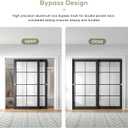 EaseLife 7FT/84in Bypass Double Sliding Pocket Door Hardware Kit,Commercial Grade,Aluminum,Bypassing Closet Door Track for 2 Door System,Slide Smoothly Quietly,Easy Install,No Doors