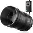 Hon&Guan 4 Inch Inline Booster Duct Fan with Speed Controller - 130 CFM Airflow with 6W Ultra-Low Power and Low Noise