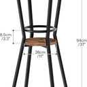 HOOBRO Round Bar Table, 2-Tier Counter Height Pub Table with Wine Glass Holder, Industrial Cocktail Table, for Small Space, Tavern, Living Room, Dining Room, Patio, Rustic Brown and Black BF62BT01G1