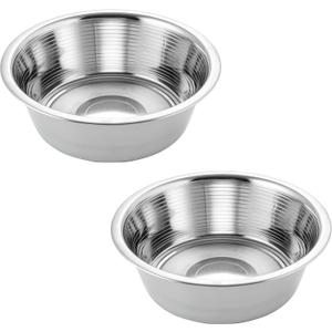 Pet Feeder Stainless Steel Dog Bowls Replacement 2-Pack Food Bowl, 8.2" Diameter, 2.8" Height Water Metal Bowls 7 Cups for Raised Feeder with Opening 7.5"- 8" (Double Pack)