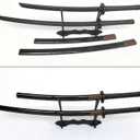 2PCS Polypropylene Plastic Training Martial SwordBlack Practice Katana Sword with SheathTraining Katana for Practicewith Belt and Stand