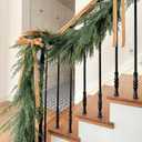 9FT Christmas Cedar Garland Full Real Touch Artificial Green Faux Cypress Realistic Pine Garland for Mantle Fireplace Table Home Decoraiton