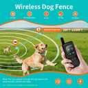 Wireless Dog Fence System, Electric Dog Fence with 3 Warning Modes, Waterproof Portable Perimeter Dog Collar, Portable Training Control 1300FT Range, Outdoor Safe Pet Containment System Black