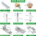 Bifold Door Hardware Kit with 36-Inch One-Piece Track, Bi-fold Closet Door Track Kit Bifold Closet Door Hardware Kit Folding Door Hardware Repair Replacement Tool Kit