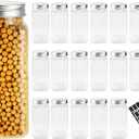 CertBuy 20 Pcs 20 oz Clear Round Plastic Storage Containers with Screw on Lids - Refillable Food Jars for Kitchen Storage