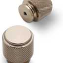 10 Pack Champagne Bronze Round Brushed Aluminum Cabinet Knobs (1.1 x 1 x 0.78 inches, 10 Count)