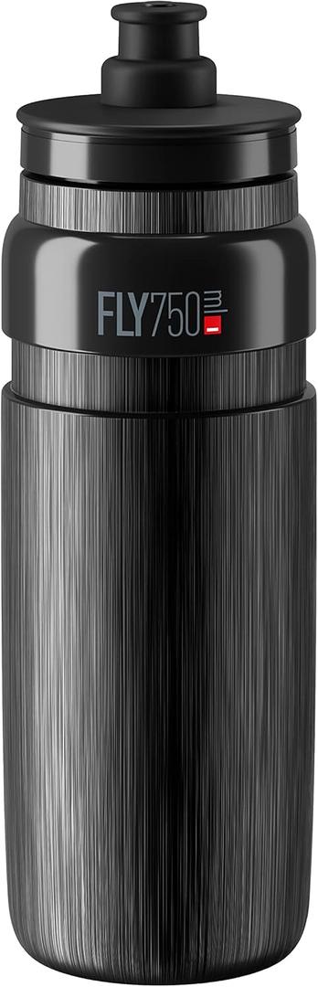 Elite Fly 750ml Bottle (Black, Tex)  Ultra-Lightweight Textured Cycling Water Bottle (25.4 Ounces)