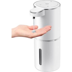 Automatic Liquid Soap Dispenser,4-Level Adjustable, Wall Mount,USB Rechargeable,12.8oz/ 380ml,Touchless Hand & Dish Soap Dispenser for Bathroom, Kitchen,Hotel, Restaurant (White)