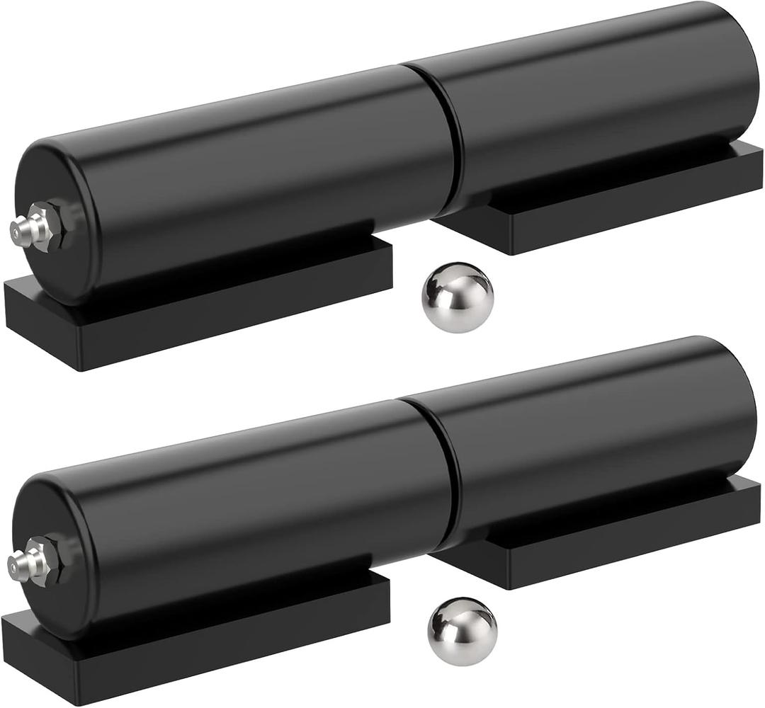 Heavy Duty Gate Hinges 5 Inches- 2 Pack Weld On Install Black Iron Barrel Hinge 450lbs Capacity for Swing Door Trailer Ramp Metal Driveway Gate Drive Gate