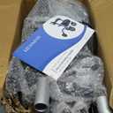 Henmnii Rollator Walker for Seniors, Lightweight Foldable All Terrain Rolling Walker with seat, Aluminum Walkers with 10 inch Rubber Wheels, Handles and Backrest for Seniors and Adult (Silver)