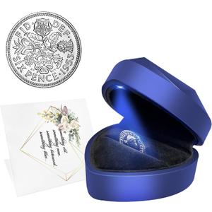Blue Sixpence Coin Wedding Gift Box for Bride, Mother of The Bride, Wedding Shoe