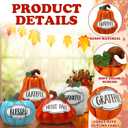 Bucherry Set of 4 Thanksgiving Pumpkins Fall Table Decor for Home Table Centerpieces, Harvest Autumn Resin Pumpkin Figurines Indoor Tabletop Centerpieces Decorative for Dining Room Shelf Decoration