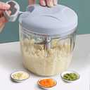 Food Chopper,Garlic Chopper with Container,Vegetable Kitchen Cutter,Pull String Hand Manual Food Processor Sharp Blades Mincer Shredder for Cutting Onions Chili Ginger Seasoning (Pink, 500ml)