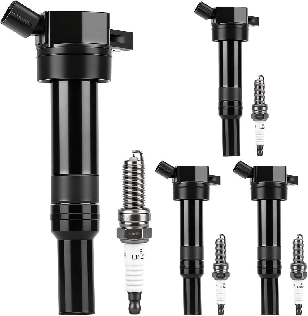 Autoexact Ignition Coil Pack and Iridium Spark Plugs Kit Fit for Hyundai 2012-2016 Elantra 2014-2021 Tucson 2012-2019 Soul Forte Elantra GT/Coupe Forte5 1.8L 2.0L L4, Replaces UF651 97390 4 Sets