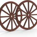 Boao 2 Pcs Wagon Wheel Decorations Felt Wagon Wheel Cutouts Western Cowboy Party Decorations Vintage Rustic Wall Hanging Cartwheel for Bar Patio Garage Farmhouse (16 x 16 x 0.3 Inches)