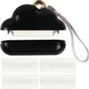 Portable Mini Lint Roller, Travel Size Lint Roller with 150 Sheets Refillable, Reusable Pet Hair Remover for Clothes (Black)