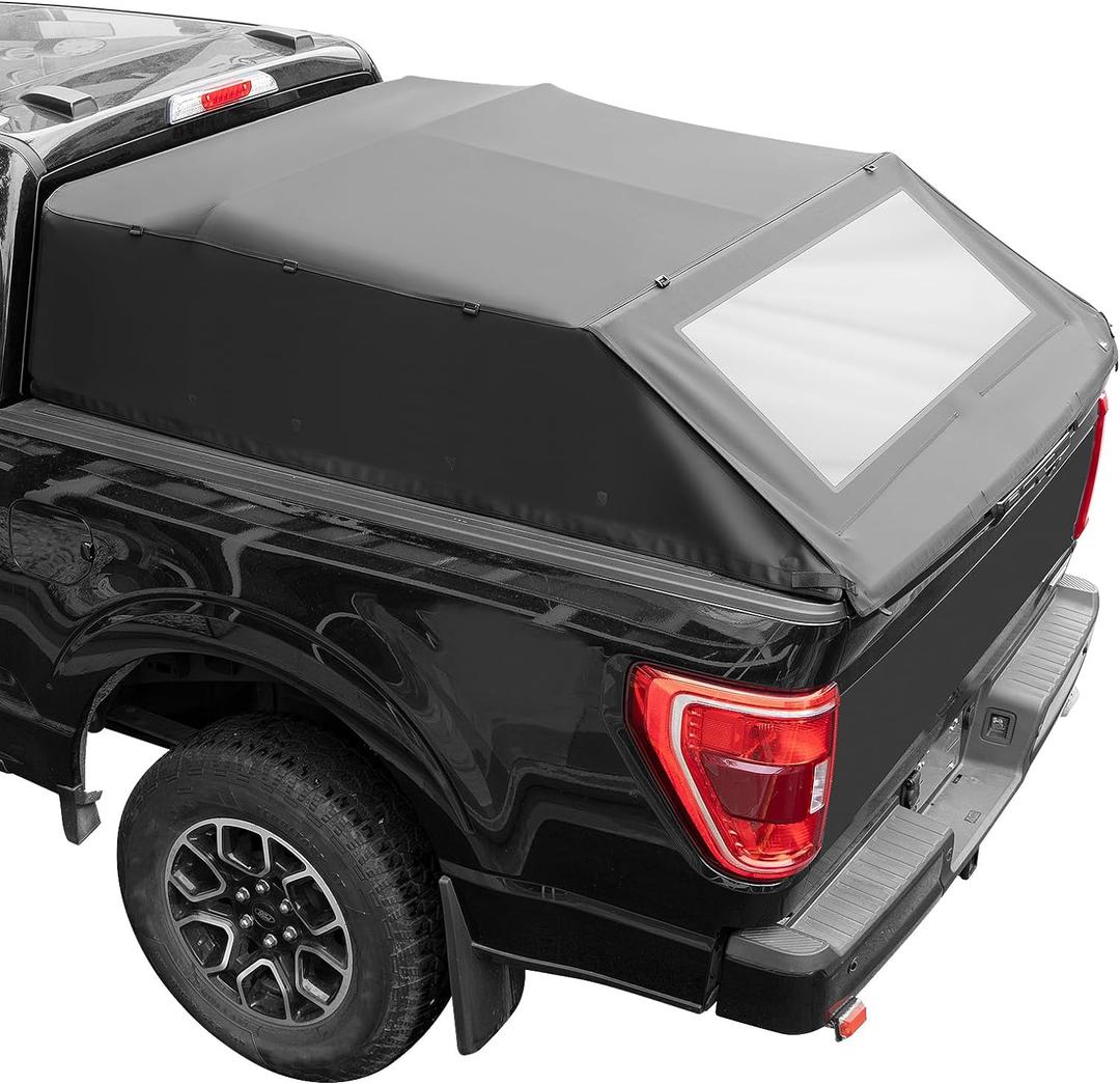 JOYTUTUS Truck Bed Soft Topper Compatible with Ford F150 2015-2025 with 5.5ft Bed, Foldable Camper Shell Truck Top