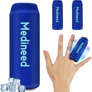 2PCS Finger Sleeves Gel Ice Pack, Lasting Cold Compress Freeze Sleeve, Reusable Finger Brace Ice Packs for Injuries, Arthritis, Tendonitis, Gout, Sprains, Middle Protectors (Blue)