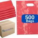 ASSUREPAK LDPE Die Cut Merchandies Bags - 500 Bags - 12"x15" - 1.5 mil - Pink - 1215DCPINK