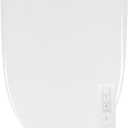 ALPHA BIDET iX Pure Bidet Toilet Seat in Elongated White | Ultra Low Profile | Endless Warm Water | Arced Stainless Steel Nozzle | Blue LED Nightlight | Dryer