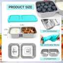 SOPHICO Stainless Steel 2 compartments Containers, Reusable Snack Containers with Silicone Lids Lunch Box for Meal Prep Food Storage On-the-Go Snacking(6 pack)