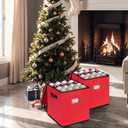 BALEINE Christmas Ornament Storage Box with Dividers, Premium Holiday Ornaments Storage Container Bin for Xmas Decorations (64 Ball, Green, Without Tray)