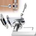 Magnetic Auto-Lock Invisible Door Lock,Hidden Handle,Mini Keyhole, Single-Sided Hidden Design,Aluminum Alloy for Invisible Doors/Bookshelf Doors/Secret Rooms (1, Silver)