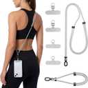 5 x BESARME 2-Pack Phone Lanyard Set, Crossbody & Wrist Straps, Gray, Medium