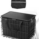 VEVOR Rear Bike Basket, Folding Wire Bicycle Basket with Cargo Net, Removable Liner Bag & Waterproof Cover, Quick Release Design Bike Basket for Adult Women/Men Carrying Dogs Pets Fruit & Grocery