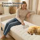 Smiry Non Slip Couch Covers for Dogs, Fuzzy Pet Couch Covers for 2-3 Cushion Sofa Pet Friendly, Soft Sofa Slipcovers Cushion Furniture Protector Washable (Beige, 27.6" x 59")