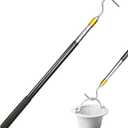 Extendable Pool Skimmer Basket Hook Pole Up to 63 Inch - Stainless Steel Skimmer Lid Lifting Hook with Non-Slip Grip - Easy Installation & Adjustable Length - Ideal for Pool Cleaning Debris Removal