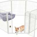 FXW Homeplus Dog Playpen for Indoor Use - Stress-Free and Safe Play, Heavy Duty 32 Inch 8 Panels Dog Pen for Puppies, Small and Medium Dogs, WhitePatented (32"H (White))