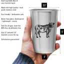 Magic Pine Kid-proof Cups (Farm Animal designs) - Set of 4 Stainless Steel Cups (16oz)
