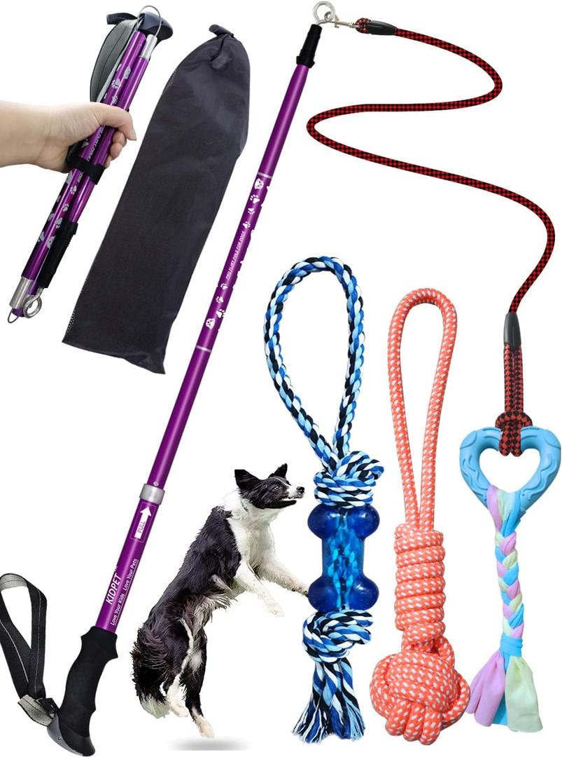 Flirt Pole for Dogs, Interactive Dog Rope Toys, Flirt Pole for Dogs Large Breed Heavy Duty, Medium Small Dogs Teaser Wand Fishing Stick Tug Lure Toy for Outdoor (Upgrade)