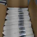 N9R 75 Pack Pre Rolled Silver Plastic Cutlery Set, 75 Pieces (75 Forks, 75 Knives, 75 Spoons, 75 Napkins), Disposable Silverware Set for Party, Wedding, Modern Style