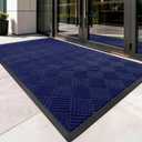 100pointONE Front Door Mat, Heavy Duty Indoor Outdoor Doormat, 72" x 36" Low Profile Outdoor Mats for Home Entrance, Stain and Fade Resistant Welcome Mat Ideal for High Traffic Area, Diamond Blue