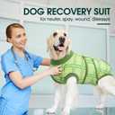 Kuoser Dog Recovery Suit for Female Male Dogs, Post-Surgery Bodysuit for Spay Neuter, Dog Onesie After Surgery, Anti-Licking Pet Surgical Recovery Suit, Green XXL