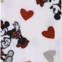 NoJo Disney Mickey Mouse & Minnie Mouse Red, Gray, and White Valentine Hearts Super Soft Plush Baby Blanket (Single)