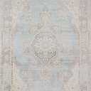 Isabella Rugs Isabella Traditional Medallion Flat Weave Area Rug, 2'7"×8', Blue