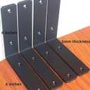 4 Pack - L 6" x H 6" x W1.5, 5mm Thick Black L Shelf Bracket, Iron Shelf Brackets, Metal Shelf Brackets, Floating Shelf, Shelf Supports with Screws