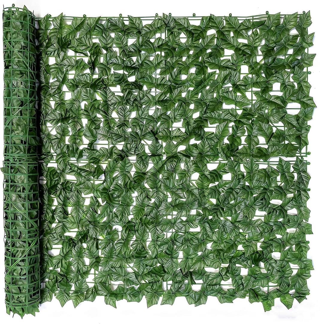 Privacy Fence Screen Artificial Ivy Grass Wall Screen 120x40 in Balcony Fence Privacy Screen Faux Vines Green Backdrop Fake Ivy Wall Panels Hedge Fence for Patio,Garden, Backyard Indoor Outdoor deocr