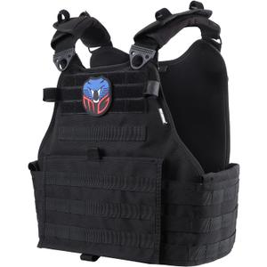MGFLASHFORCE Tactical Vest for Men, Airsoft Molle Vest (One Size, Black)