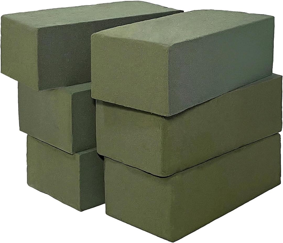 6 Pcs Floral Foam Blocks Large Dry 7.5'' X 3.5'' X 2.4'' Rectangle Flower Foam Blocks for Artificial Flowers, Wedding Aisle Flowers Party Decoration