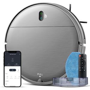 MAMNV Robot Vacuum and Mop Combo, Robot Vacuum Cleaner Mopping 2 in 1 with Wi-Fi/Voice/App, Schedule, Strong Suction, Slim Self-Charging Robotic Vacuum,Ideal for Pet Hair, Carpet, Hard Floor