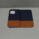 TUCCH Wallet Case for iPhone 13 Pro, [RFID Blocking] PU Leather Stand Folio with [TPU Protective Interior Case], Magnetic Card Slot Flip Cover Compatible with iPhone 13 Pro 6.1", Dark Blue & Brown