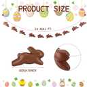 8.2ft Chocolate Foam Easter Bunny Banner Neutral Brown Bunny Garland Farmhouse Hanging Decoration Easter Spring Party Supplies for Mantel, Fireplace, Wall Home Office Decor