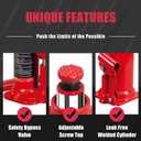 BIG RED T90603B Torin Hydraulic Welded Bottle Jack, 6 Ton (12,000 lb) Capacity, Red