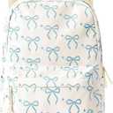 Aesthetic Backpack for Women Girl Blue Bow Backpack Cute Bows School Backpacks Bookbag for College School Travel Office Work Coquette Bows Bookbags