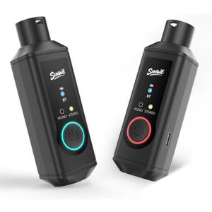 SINWE XLR Bluetooth Receiver, BT5.3 24bit/48kHz Hi-Fi Audio, Wireless Adapter for Mixer PA Speaker DJ System, 160ft Range 15H Battery, Dual Pack for Stereo Sound